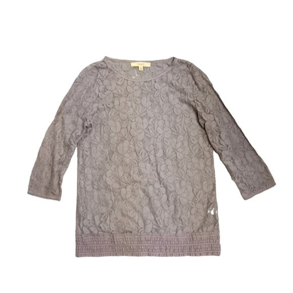 Lace 3/4 sleeve sheer tunic layering top - Picture 1 of 4